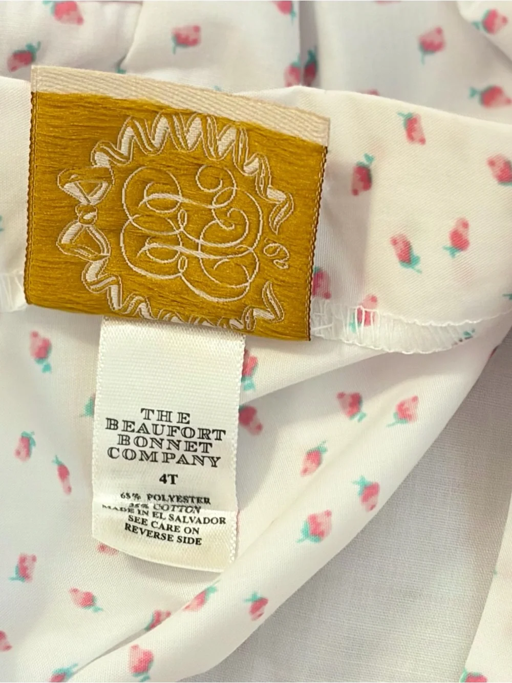 EUC The Beaufort Bonnet Company Port Royal Rosebud Smocked Dress Size 4T